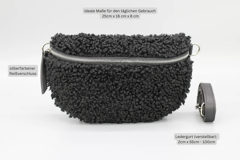 Teddy - Medium Schwarz (Silber)