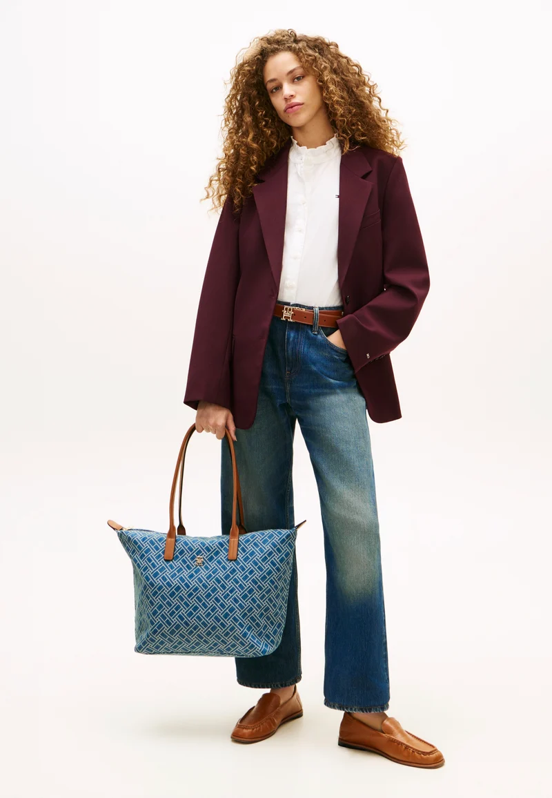 Popette Tote Denim Flag Blue Denim - Shopper