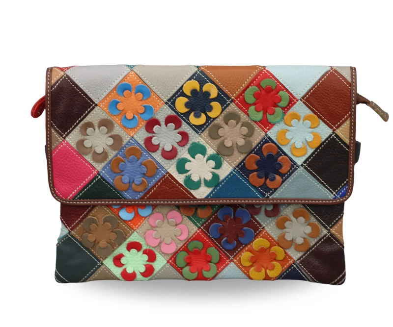 Bunte Schlanke Tasche mit Deckel