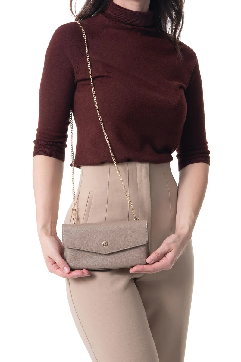 Pochette téléphone avec portefeuille - 1 volet - Stop RFID - Cuir