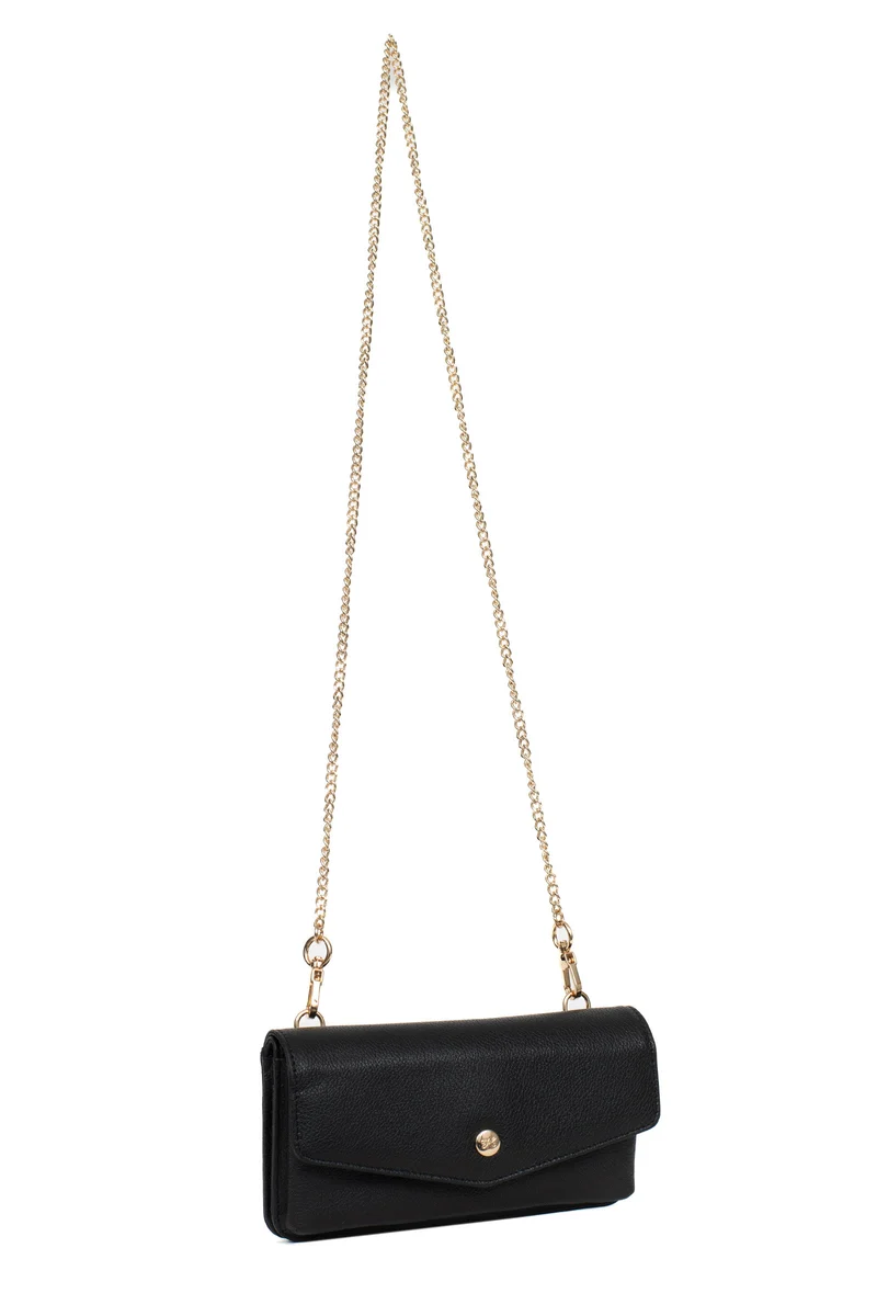 Pochette téléphone avec portefeuille - 1 volet - Stop RFID - Cuir