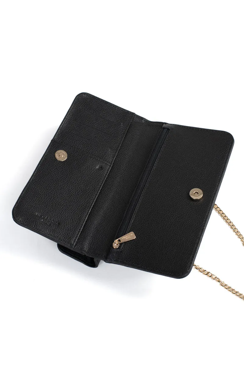 Pochette téléphone avec portefeuille - 1 volet - Stop RFID - Cuir
