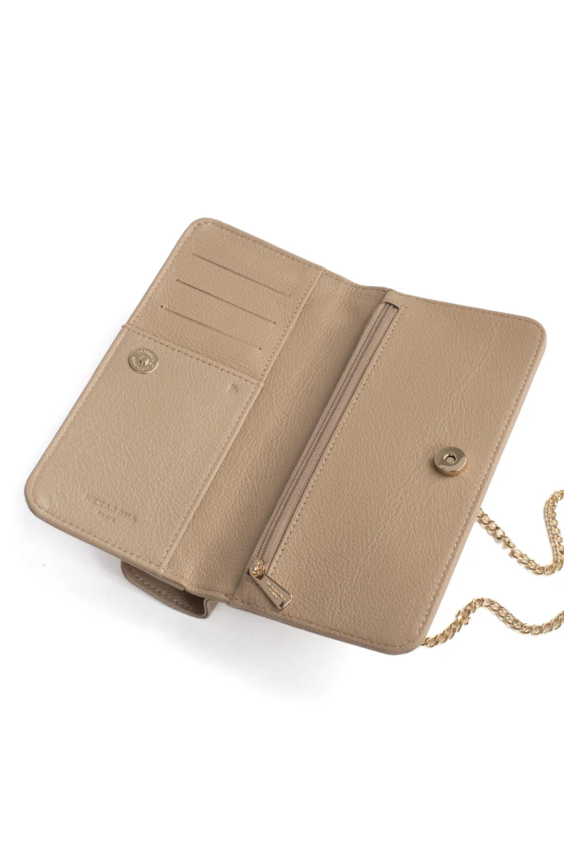 Pochette téléphone avec portefeuille - 1 volet - Stop RFID - Cuir