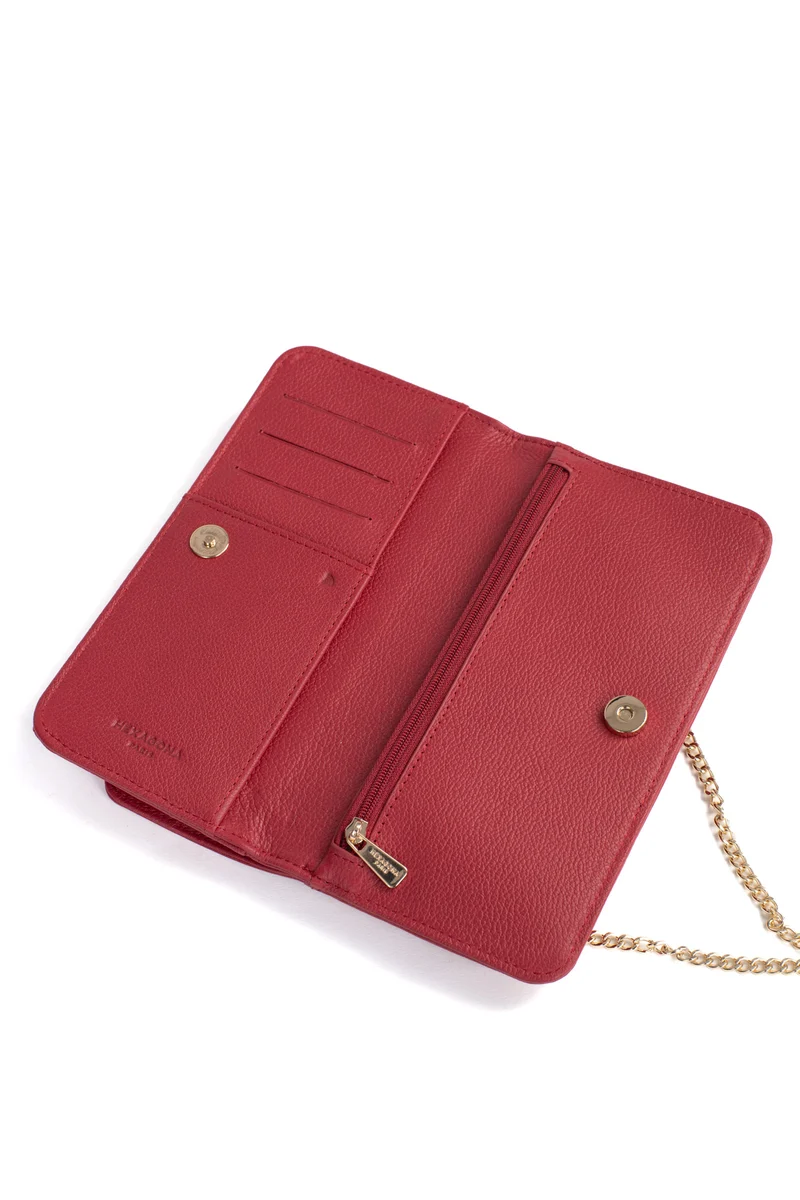 Pochette téléphone avec portefeuille - 1 volet - Stop RFID - Cuir