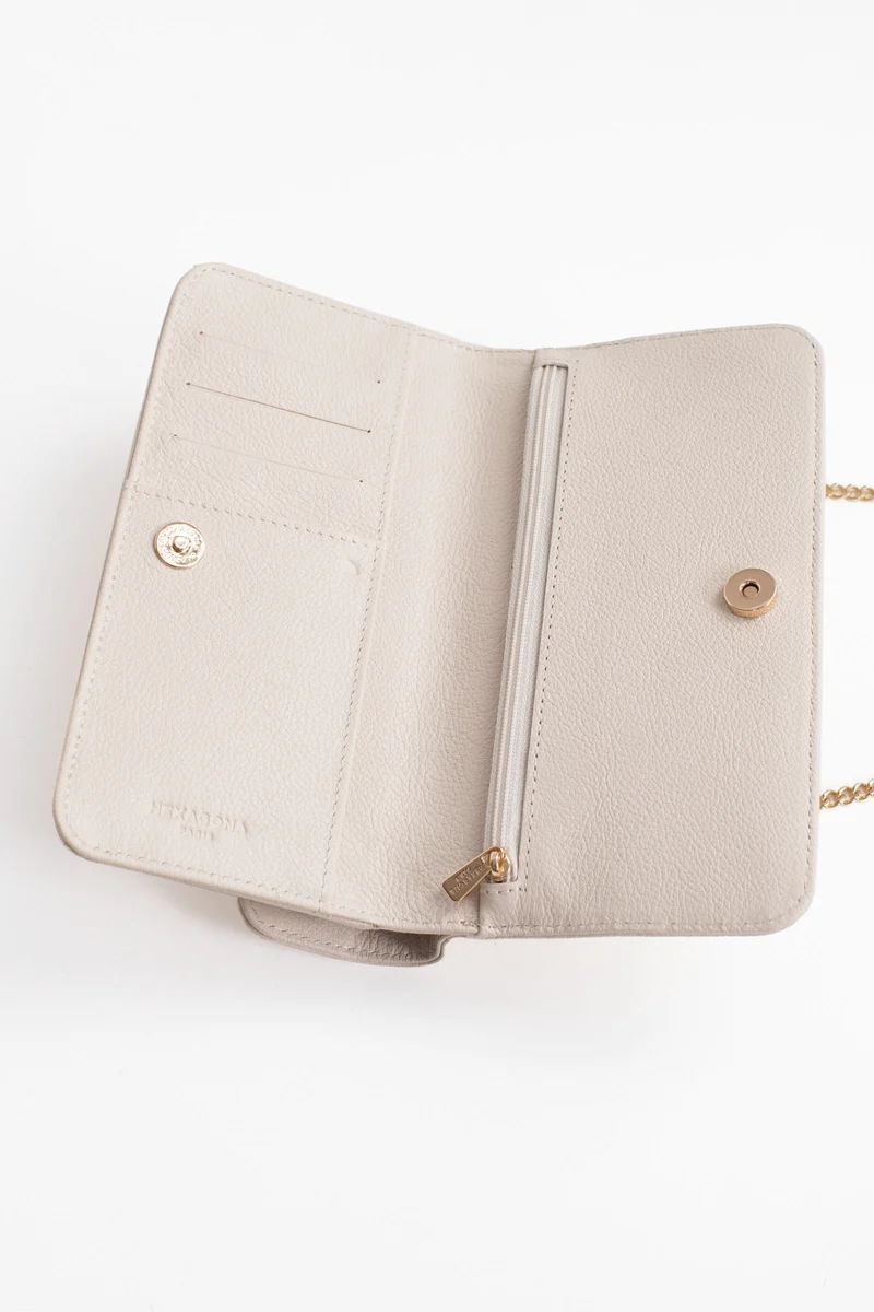 Pochette téléphone avec portefeuille - 1 volet - Stop RFID - Cuir