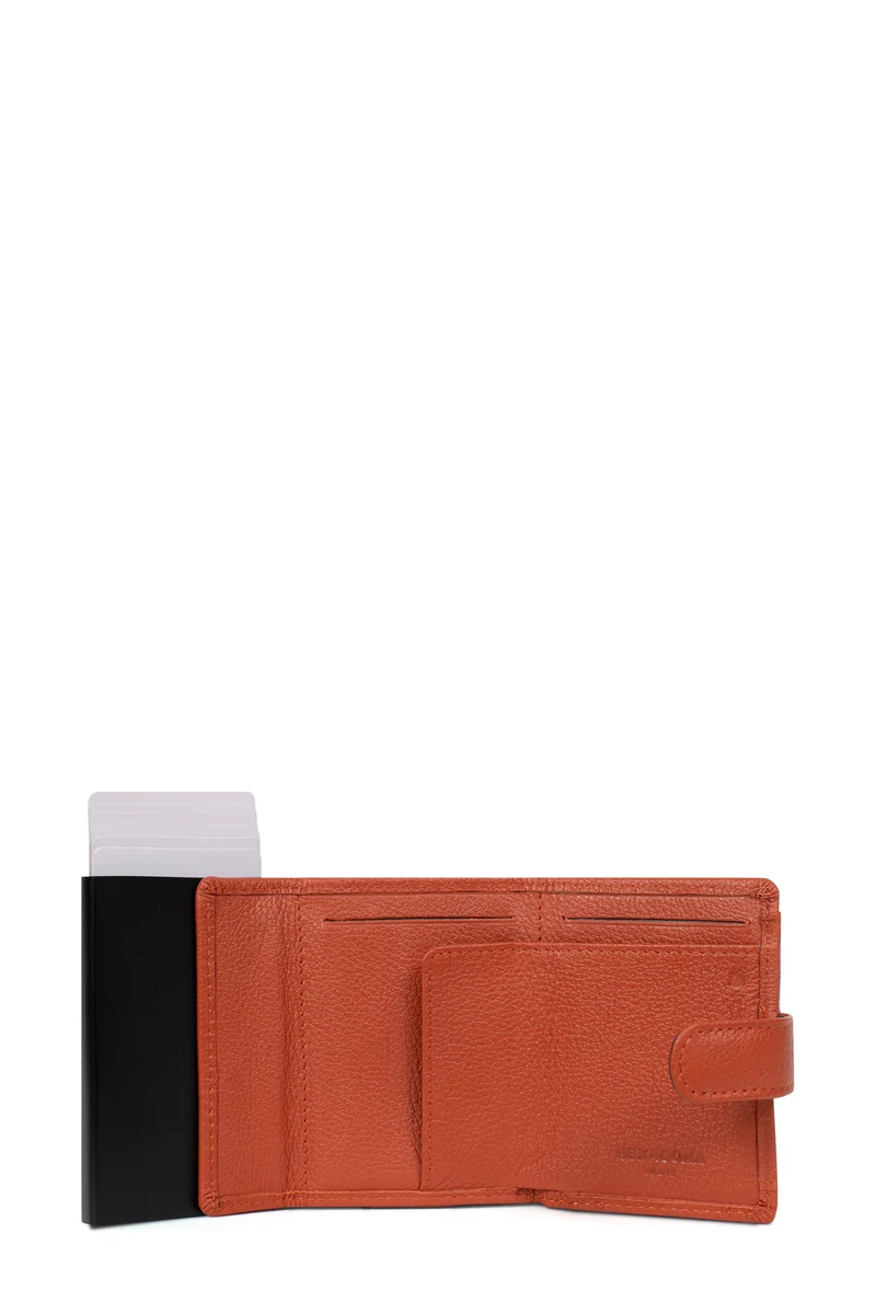 Boîtier porte-cartes - 2 volets - Stop RFID - Cuir