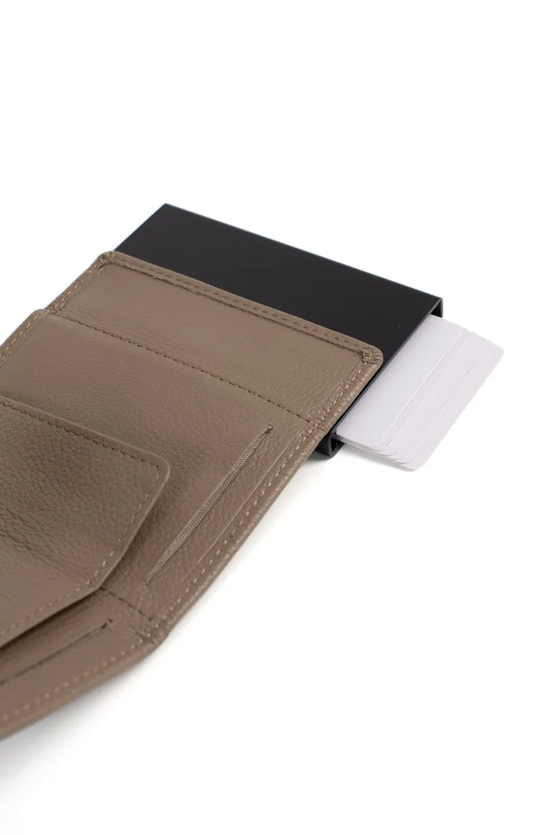 Boîtier porte-cartes - 2 volets - Stop RFID - Cuir