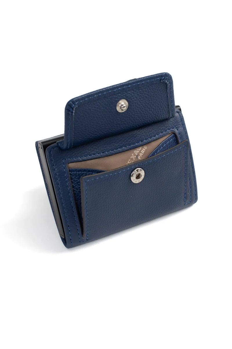 Boîtier porte-cartes - 2 volets - Stop RFID - Cuir