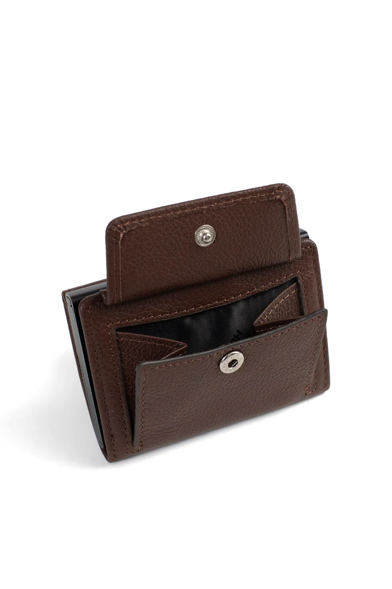 Boîtier porte-cartes - 2 volets - Stop RFID - Cuir