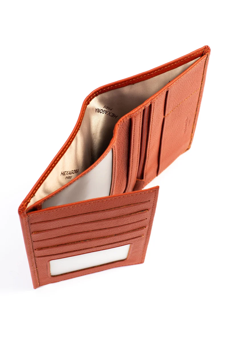 Portefeuille européen - 2 volets - Cuir