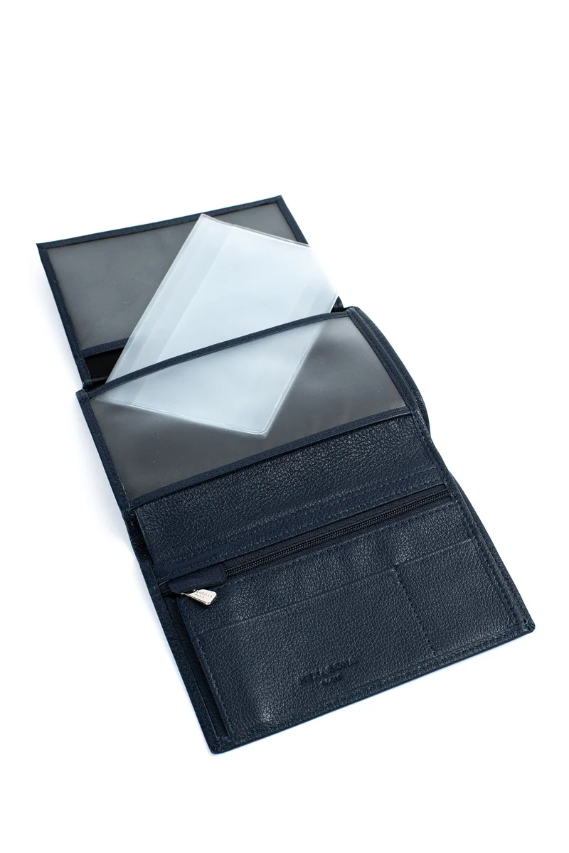 Portefeuille européen - 2 volets - Cuir