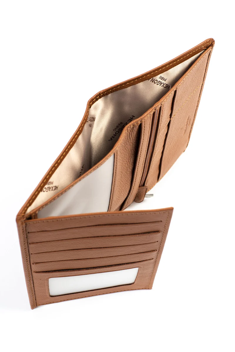 Portefeuille européen - 2 volets - Cuir