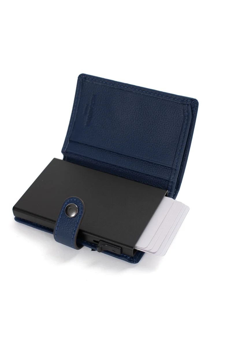 Boîtier porte-cartes - 2 volets - Stop RFID - Cuir