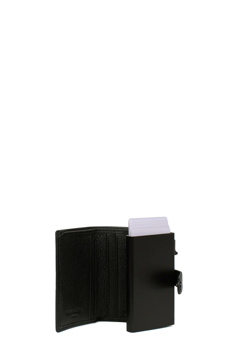 Boîtier porte-cartes - 2 volets - Stop RFID - Cuir