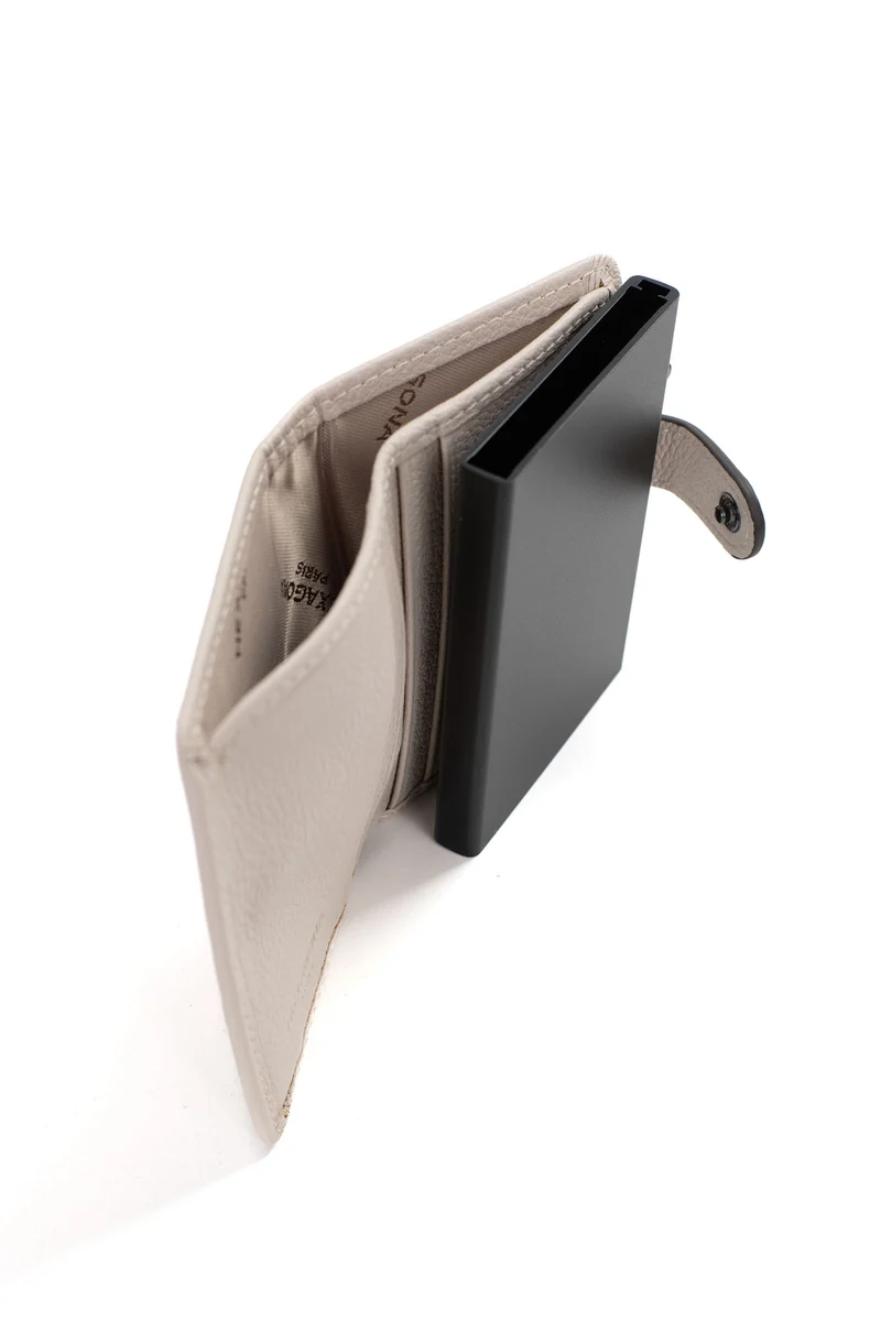 Boîtier porte-cartes - 2 volets - Stop RFID - Cuir