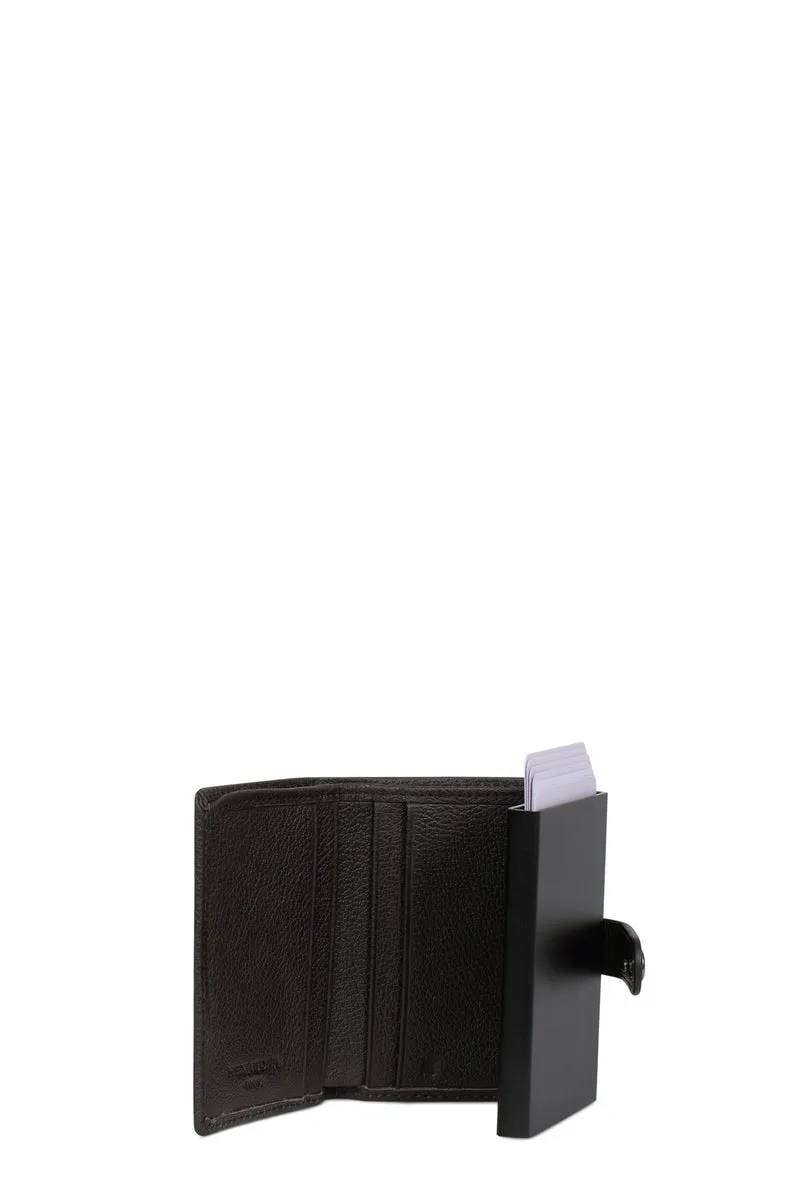 Boîtier porte-cartes - 2 volets - Stop RFID - Cuir