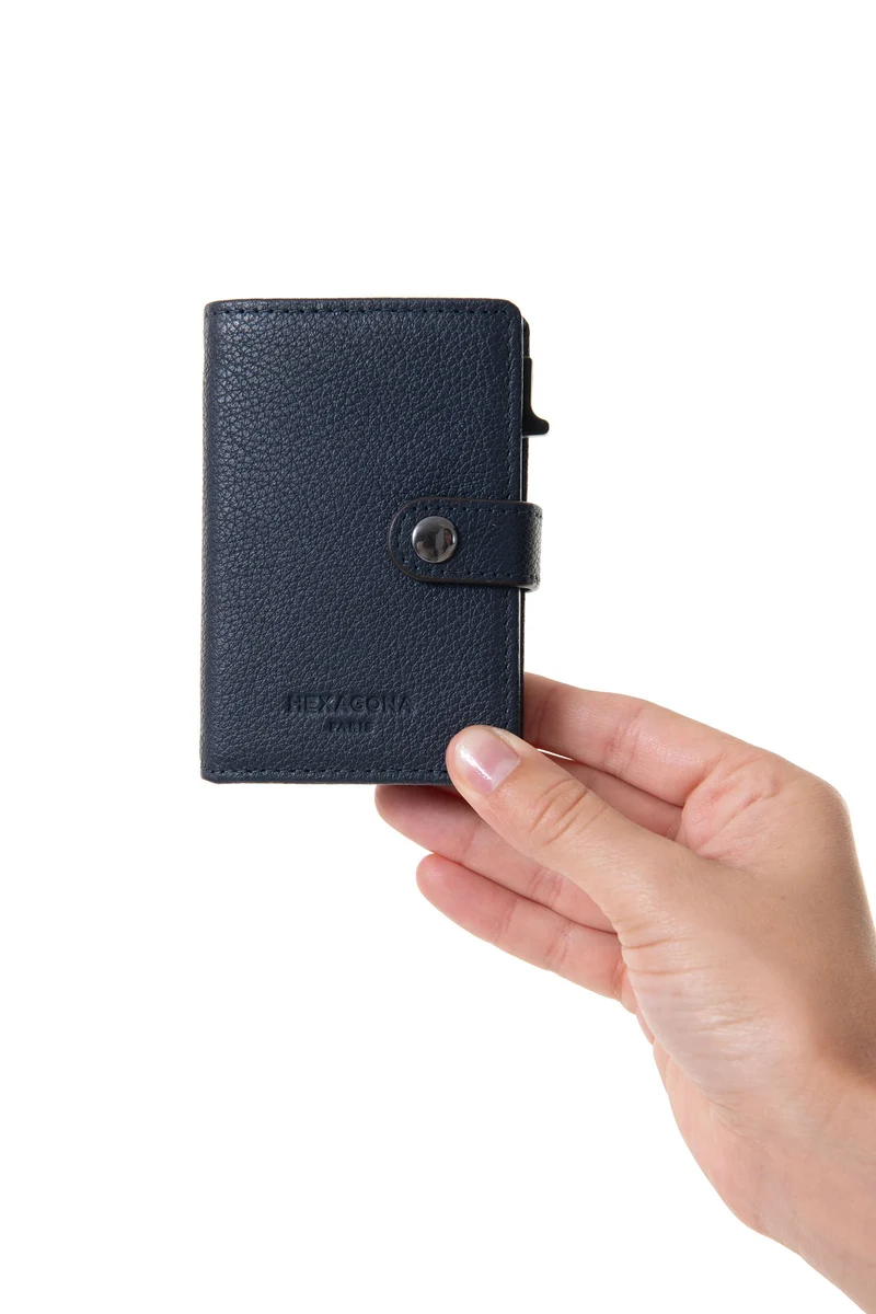 Boîtier porte-cartes - 2 volets - Stop RFID - Cuir