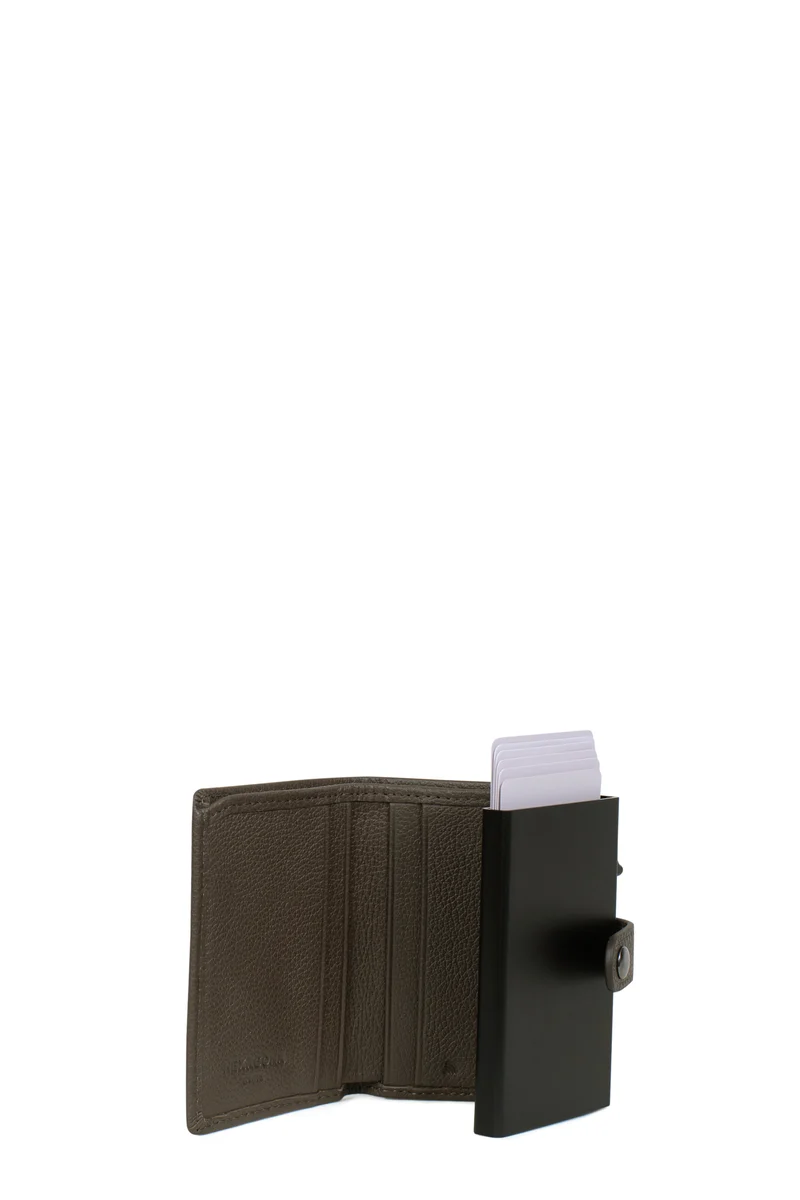 Boîtier porte-cartes - 2 volets - Stop RFID - Cuir