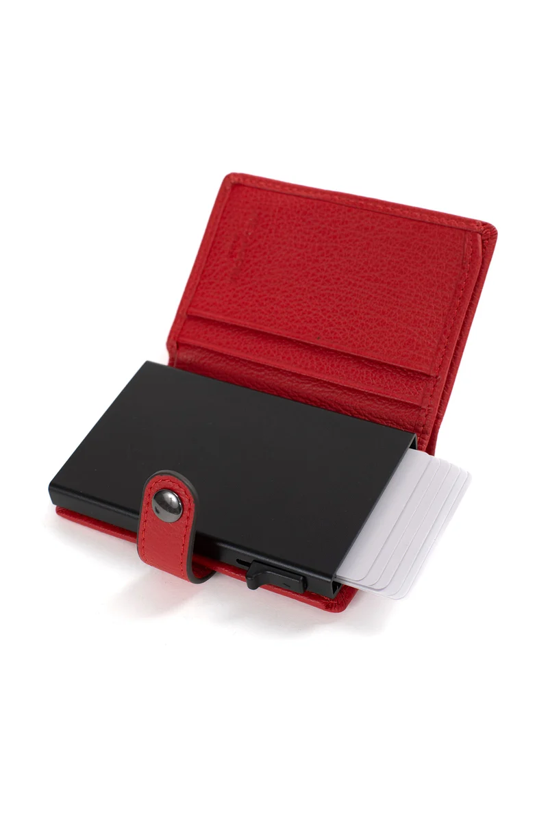 Boîtier porte-cartes - 2 volets - Stop RFID - Cuir