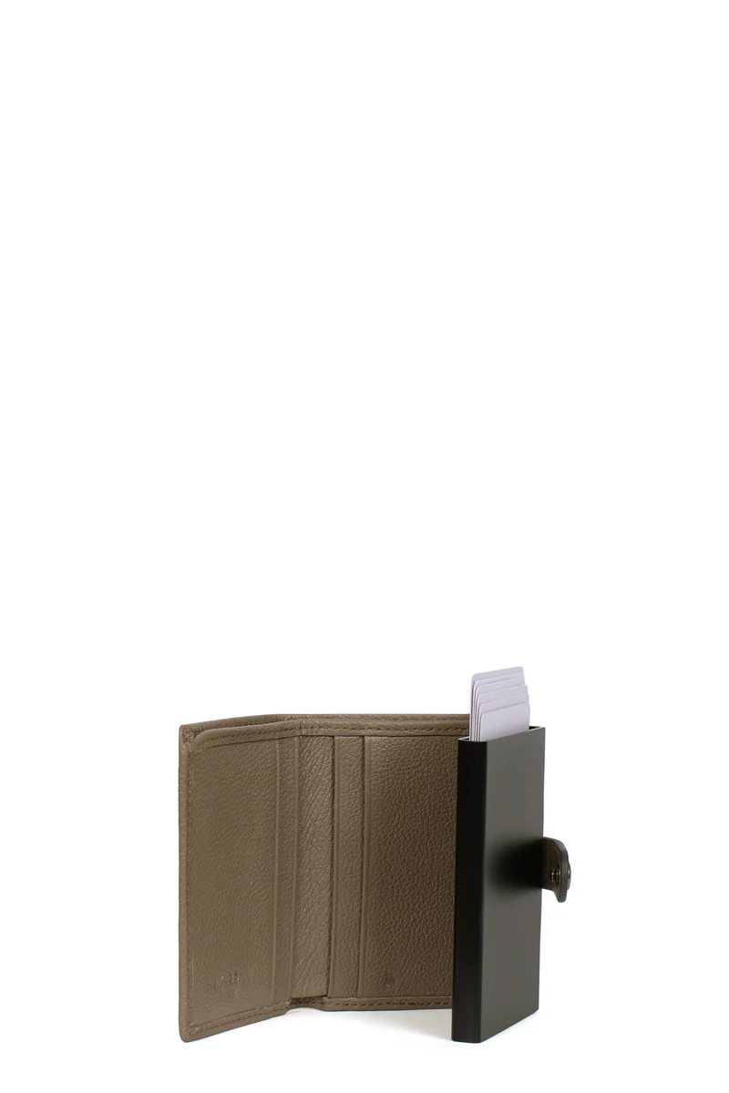 Boîtier porte-cartes - 2 volets - Stop RFID - Cuir