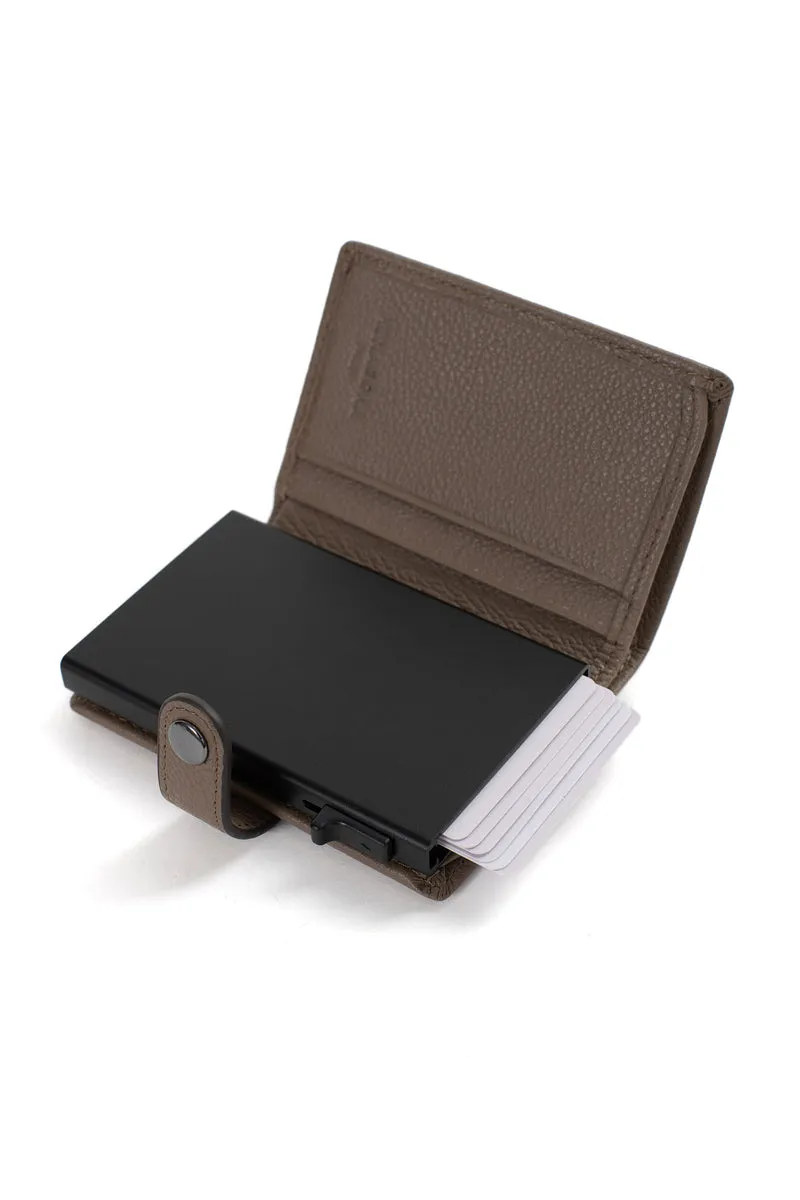 Boîtier porte-cartes - 2 volets - Stop RFID - Cuir