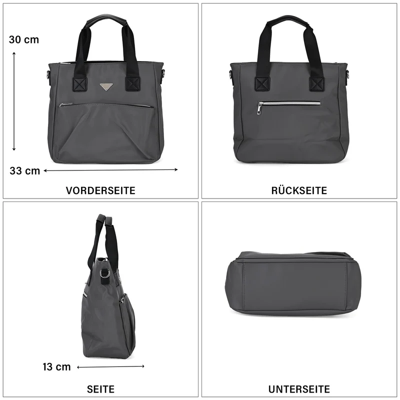 Tote-Crossbody-Tasche - mit verstellbarem Riemen und praktischen Fächern, 33 x 13 x 30 cm, Rot