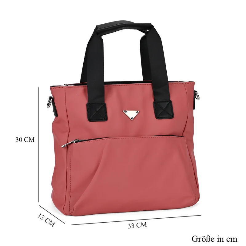 Tote-Crossbody-Tasche - mit verstellbarem Riemen und praktischen Fächern, 33 x 13 x 30 cm, Rot