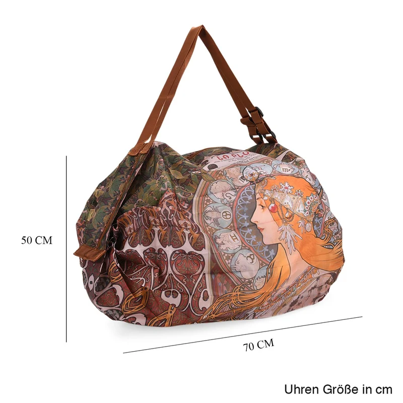 Shopper Tasche mit La Plume Mucha Design, 40x30x12cm, Mucha
