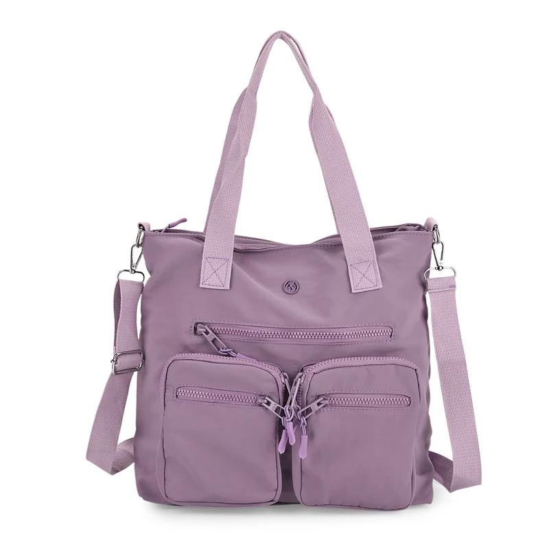 Crossbody-Schultertasche mit Mehrfachfächern, 31x30x14 cm, Schwarz