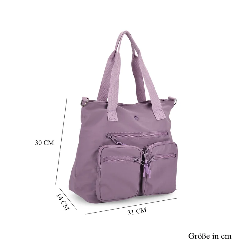 Crossbody-Schultertasche mit Mehrfachfächern, 31x30x14 cm, Schwarz