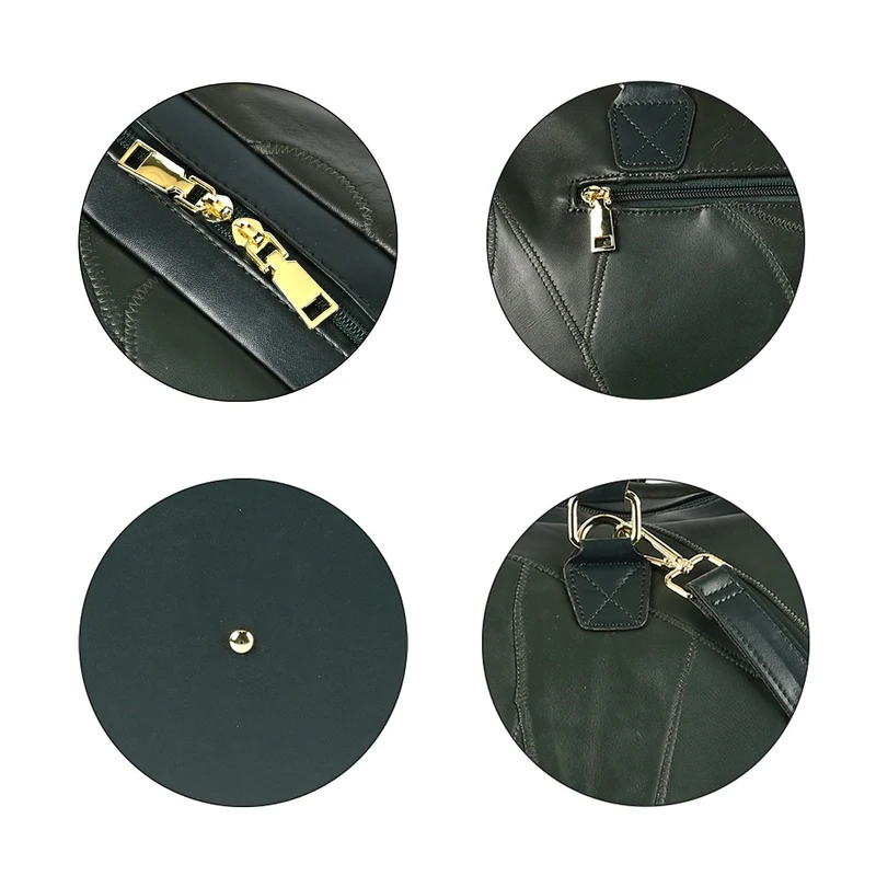 Stylische Patchwork-Reisetasche aus weichem Schafsleder - Großes Hauptfach, sichere Rückentasche, Innenfächer, Tragegriff (20 cm) & abnehmbarer Schultergurt (120 cm). Größe: 46x27x33 cm