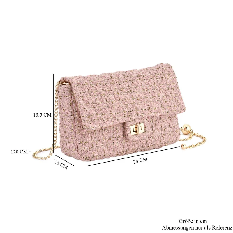 Tweed Umhängetasche, Größe 24x15x8cm, burgund