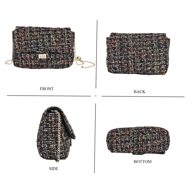 Tweed Umhängetasche, Größe 24x15x8cm, burgund