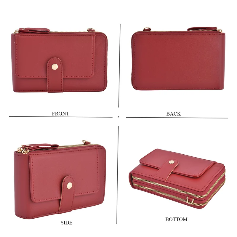 Crossbody Bag mit RFID Schutz, Größe 18,5x11x5cm, Magenta