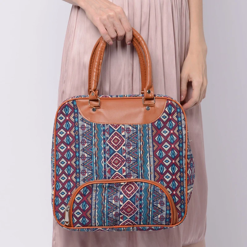 Boho Stil Handtasche, 30x30x12 cm, Grün