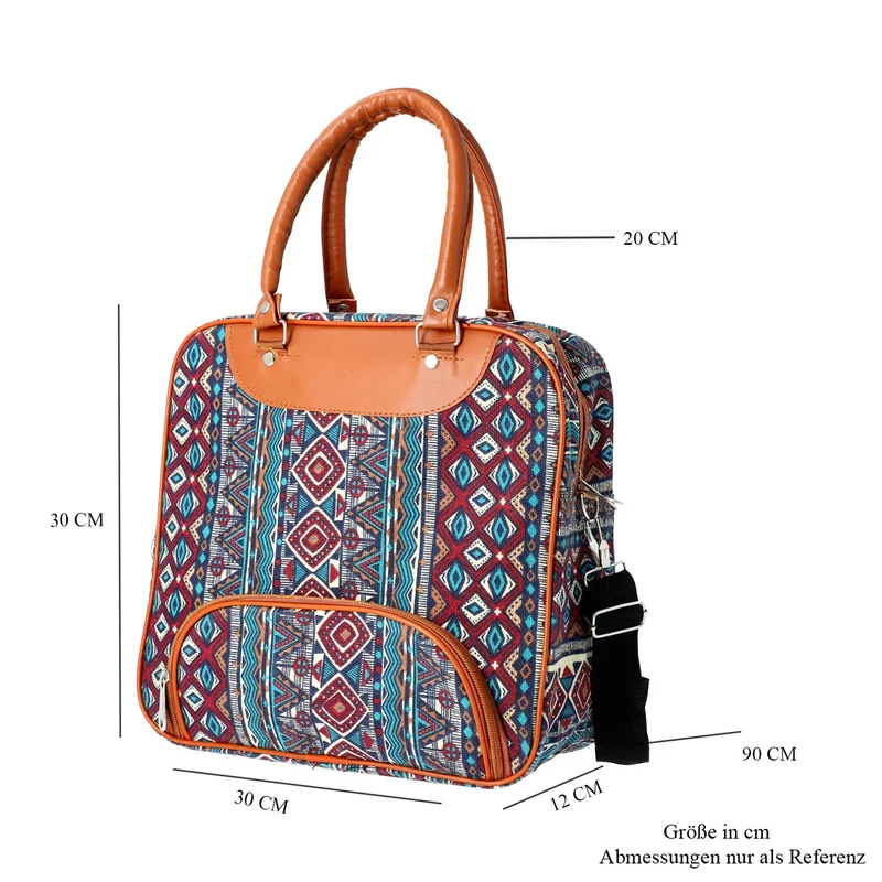 Boho Stil Handtasche, 30x30x12 cm, Grün