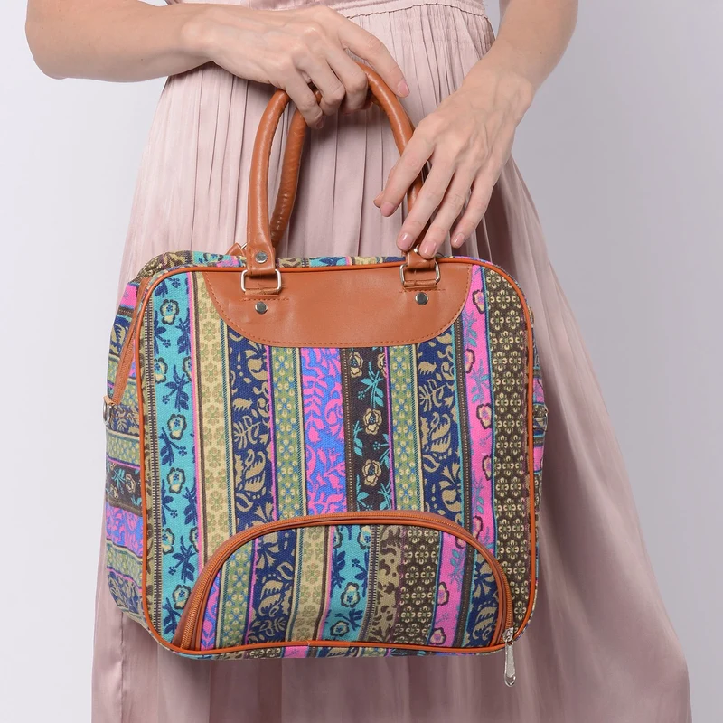 Boho Stil Handtasche, 30x30x12 cm, Grün