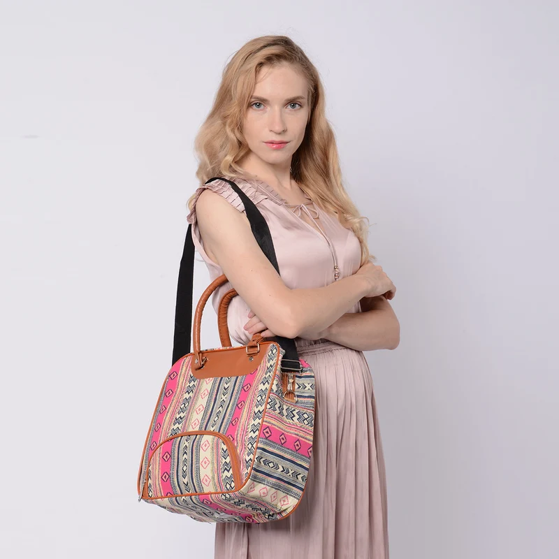 Boho Stil Handtasche, 30x30x12 cm, Grün