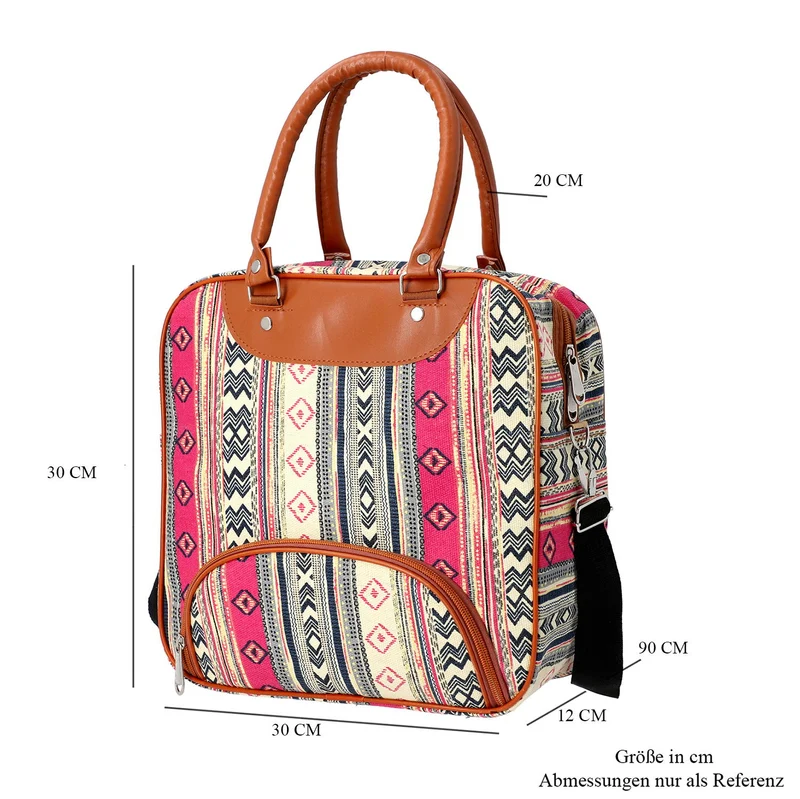 Boho Stil Handtasche, 30x30x12 cm, Grün