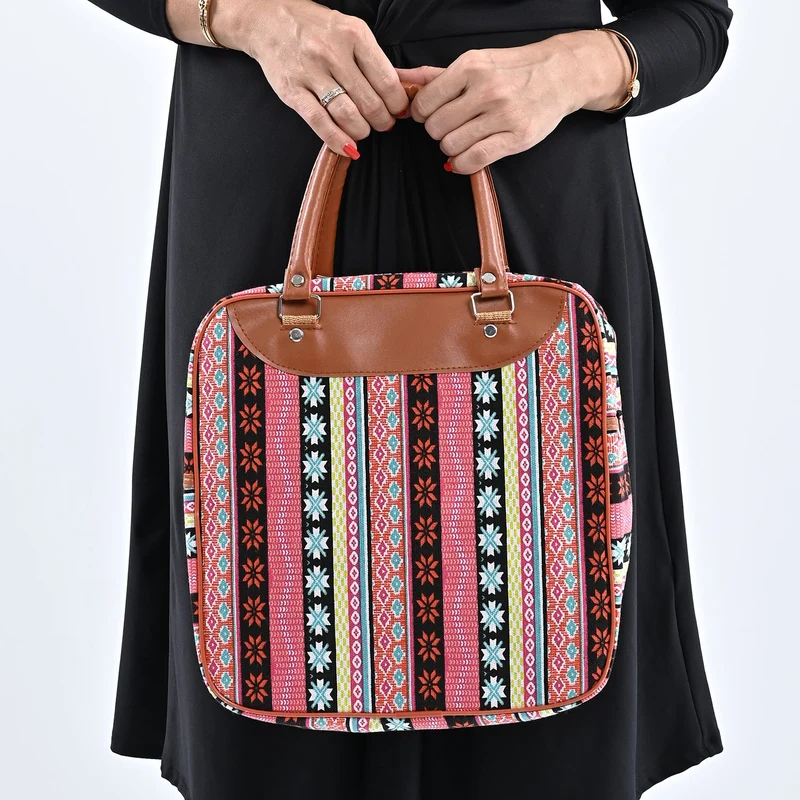 Boho Stil Handtasche, 30x30x12 cm, Grün