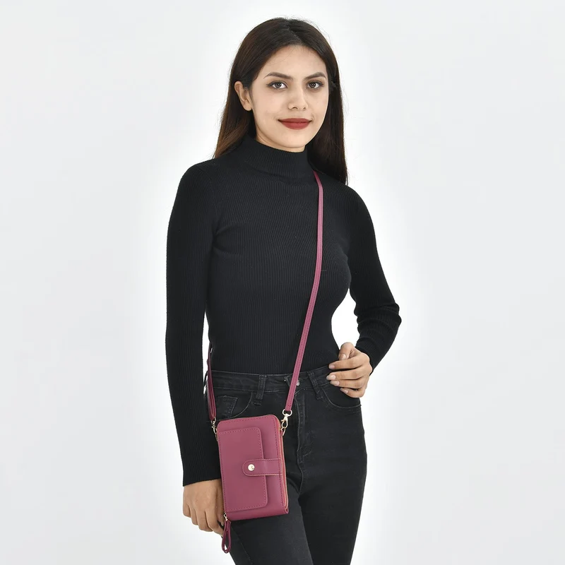 Crossbody Bag mit RFID Schutz, Größe 18,5x11x5cm, burgunderrot