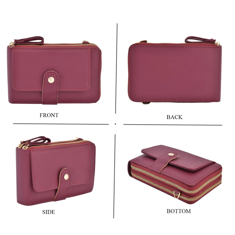 Crossbody Bag mit RFID Schutz, Größe 18,5x11x5cm, burgunderrot