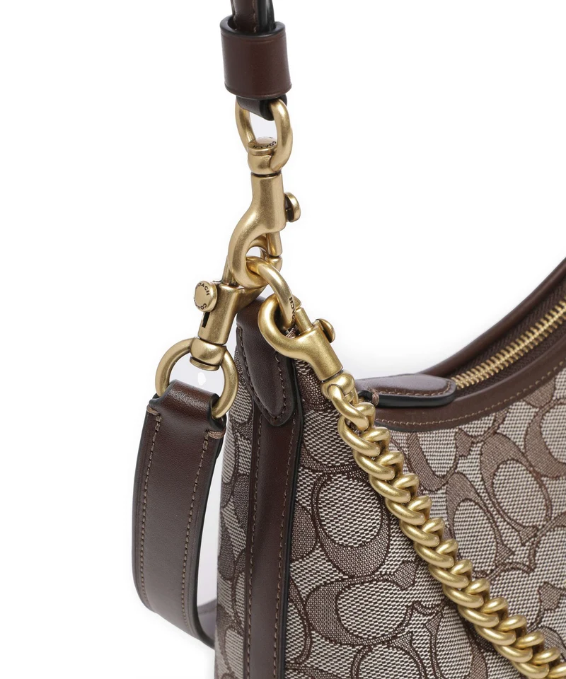 Coach Juliet Signature Jacquard 25 Schultertasche oak maple