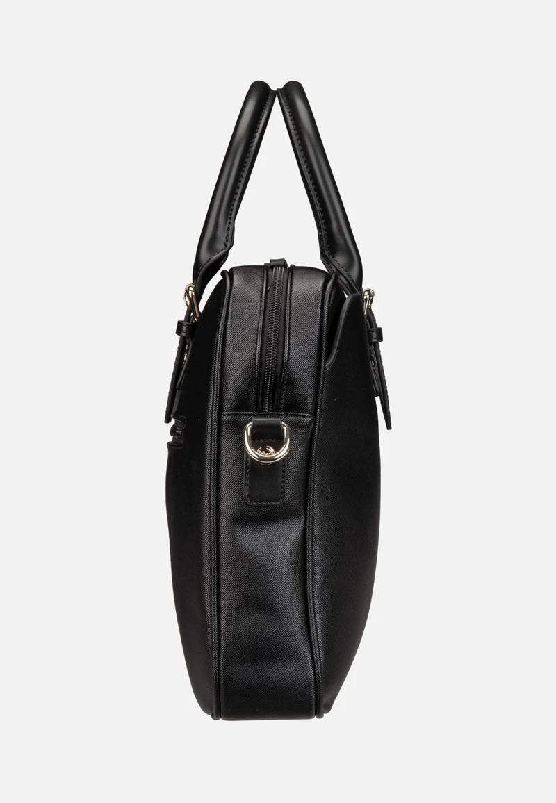 Ella Saffiano Briefcase Black - Aktentasche