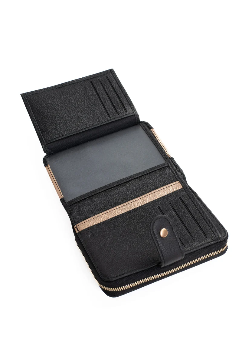 Portefeuille - 2 volets - Stop RFID - Cuir