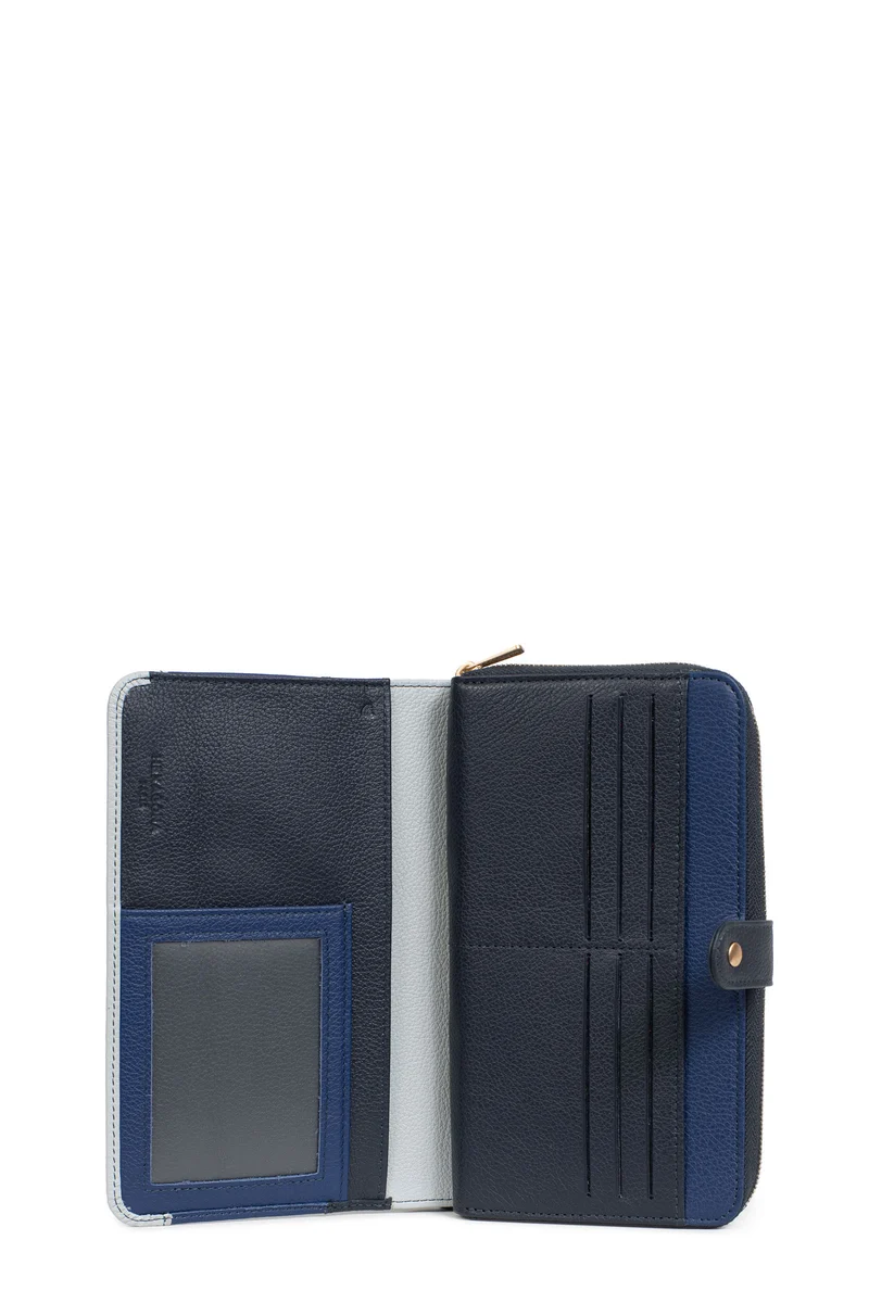 Compagnon de voyage - 1 volet - Stop RFID - Cuir