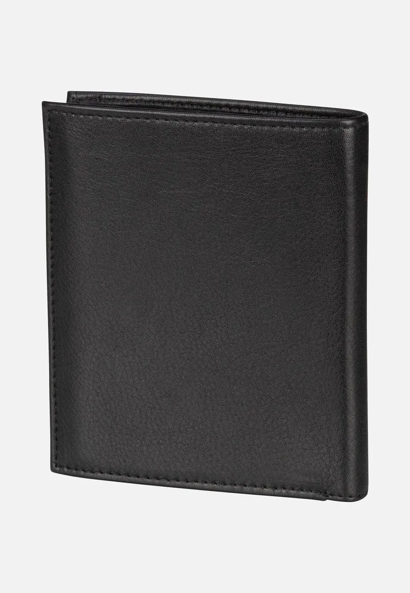 Nome Vertical with Flap I Schwarz - Portemonnaie