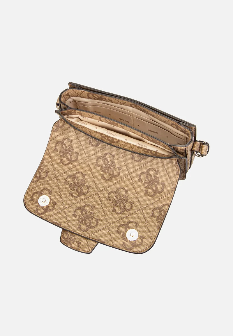 Janie Logo Conv Xbody Flap Latte Logo - Crossbody Bag