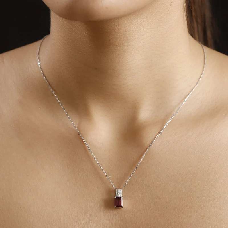 RHAPSODY AAAA Rubellit, Weißer Diamant Anhänger 950 Platin ca. 1.86 ct