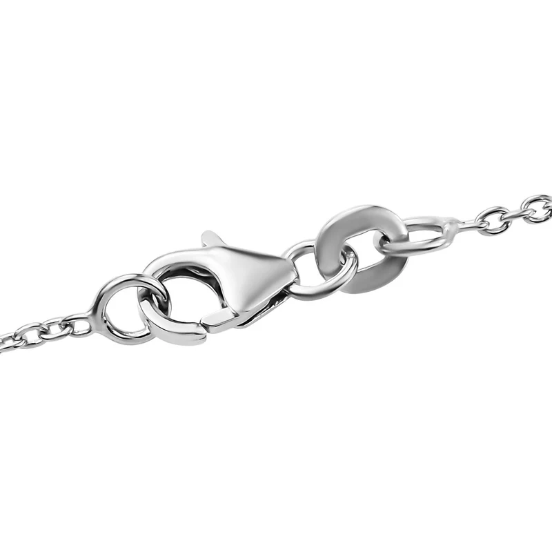 GP Art Deko Kollektion - Moissanit Anhänger mit Kette, 925 Silber platiniert, ca. 4.54 ct